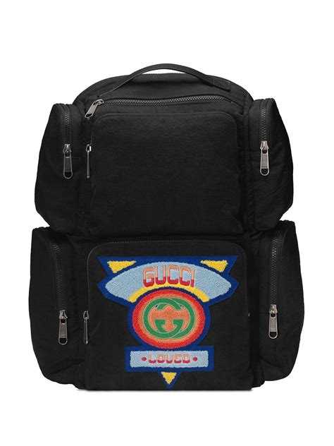 gucci 80s patch backpack